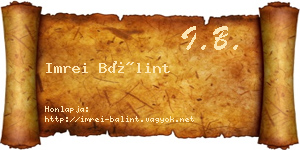 Imrei Bálint névjegykártya
