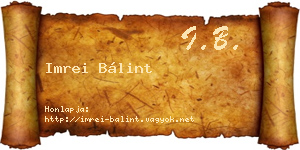 Imrei Bálint névjegykártya